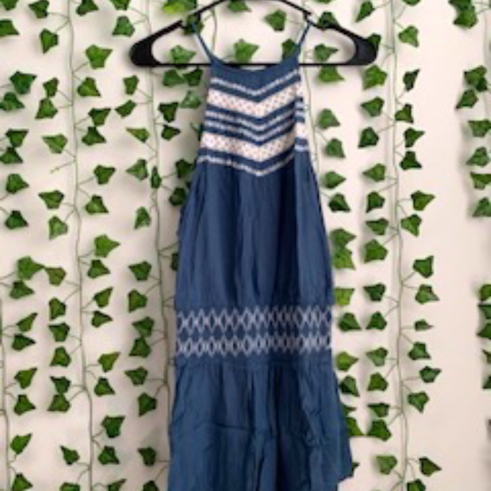 Abercrombie and Fitch Light Denim Strappy Romper